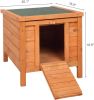 20 in. Small Animal Rabbit Hutch Bunny House for Inside, Outdoor Pet Shelter Feral Cat House in Brown