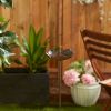 Backyard Lawn Cast Iron Flower Shape Bird Bath On Stake