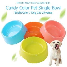 1Pc High Quality Solid Color Pet Bowls Candy-Colored Lightweight Plastic Single Bowl Small Dog Cat Pet Bowl Pet Feeding Supplies (Color: Green)