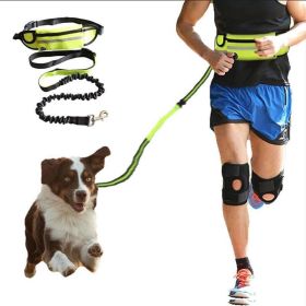 Newest Reflective Pet Leash Elastic Hand Free Jogging Dog Traction Rope Running Waist Pack Leashes Loop Retractable D-Ring Leash (Color: black)