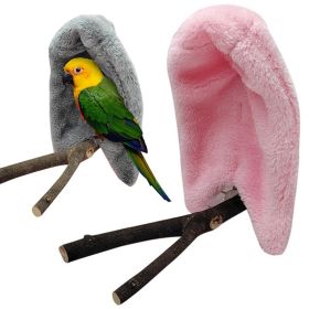 2 Pcs Soft Plush Bird Hammock Winter Windproof Bird Parrot Cage Hanging Bed Parakeet Cave Hideout Tent Pet Birds Nest Supplies (Color: Purple)