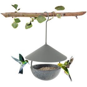 Outdoor Metal Hanging Wild Bird Feeder (Color: gray)