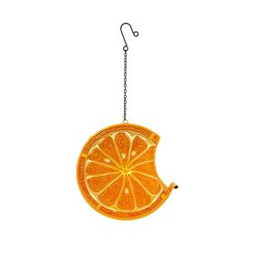 Yard Garden Decoration Hanging Panoramic Outside Bird Feeder (Color: Orange)