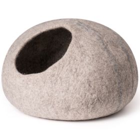 MewooFun Trendy Felt Cat Bed Cave Round Nest Wool Bed Gray for Cats and Kittens (Color: WP054)