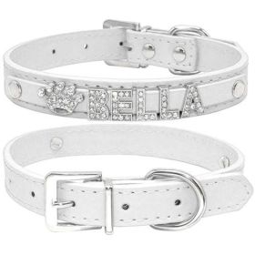 Bling Rhinestone Puppy Dog Collars Personalized Small Dogs Chihuahua (size: L)