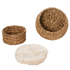 Simple Yet Practical Natural Braided Banana Leaf Elevated Cat Bed Basket With Cushion