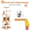 Wood Multi-Layer Platform Cat Tree with Scratch Resistant Rope