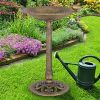 New Design Outdoor Garden Green Pedestal Bird Bath Feeder