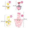 2pcs Parrot Diaper with Bowtie Cute Colorful Fruit Floral Cockatiel Pigeons Small Medium Large Pet Birds Flight Suit Clothes Washable