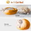 MewooFun Trendy Felt Cat Bed Cave Round Nest Wool Bed Gray for Cats and Kittens