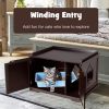 Cat Litter Box Enclosure with Double Doors for Large Cat and Kitty