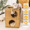 MEWOOFUNCat House Wicker Cat Bed for Indoor Cats Woven Rattan Cat Condos Outdoor