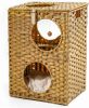 MEWOOFUNCat House Wicker Cat Bed for Indoor Cats Woven Rattan Cat Condos Outdoor